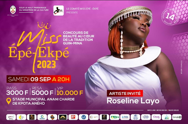 Roseline Layo ,artiste invité a Aného pour la 14eme édition de Miss-EPE-EKPE